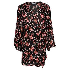 A.L.C-a.l.C. Floral Print Mini Dress in Black Silk-Black