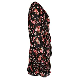 A.L.C-A.l.C. Mini-robe à imprimé floral en soie noire-Noir