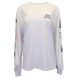 Alexander Wang-Alexander Wang Wangfest Printemps 2018 T-Shirt à Manches Longues en Coton Blanc-Blanc