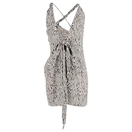 Nanushka-Mini-robe portefeuille en crêpe froissé Nanushka en viscose à imprimé animal-Autre