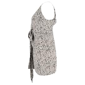 Nanushka-Nanushka Crinkled Crepe Mini Wrap Dress in Animal Print Viscose-Other,Python print