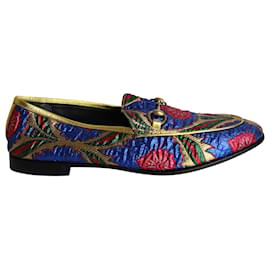 Gucci-Mocassins Gucci Jordaan em tecido jacquard multicolorido-Multicor