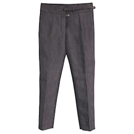 Yves Saint Laurent Pants Jacquard Print Pants in Grey Polyamide Grey