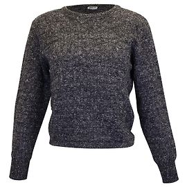 Giorgio Armani Strickpullover aus dunkelgrauer Wollmischung Grau