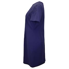 Theory-Theory Short Sleeve Mini Dress in Navy Blue Wool-Navy blue