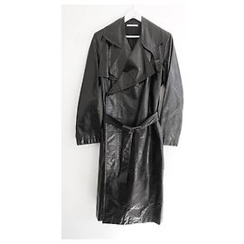Yves Saint Laurent SS05 Leather trench coat Black