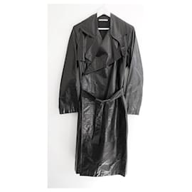Yves Saint Laurent-Yves Saint Laurent SS05 Leather trench coat-Black