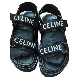 Sandali Bulky Céline in pelle nera 37 Nero