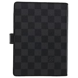 Louis Vuitton-LOUIS VUITTON Damier Graphite Agenda MM Agenda de día Cover R20242 LV Auth 45469-Otro