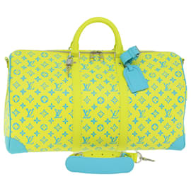 Louis Vuitton-LOUIS VUITTON Monogram Neon Color Keepall Bandouliere 50 Tasche M21869 Auth 46404BEIM-Gelb,Hellblau