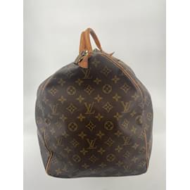 Louis Vuitton-Brown Coated Canvas Louis Vuitton Keepall 60-Brown