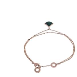 Bulgari-*BVLGARI Bvlgari Diva's Dream Ladies K18 Bracciale in malachite in oro rosa A Ginzo usato di grado-Silver hardware