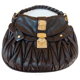 Miu Miu Black Leather Handbag Black