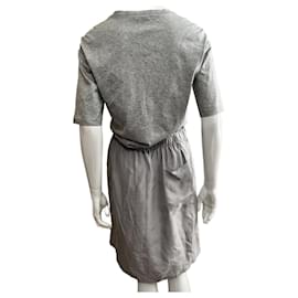Joseph-Vestido oversized ISA em seda e algodão-Cinza