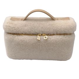 Loro Piana Ivory Cashmere-Blend Pouch Bag Cream