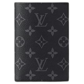 Louis Vuitton-Eclipse de la cubierta del pasaporte LV-Negro