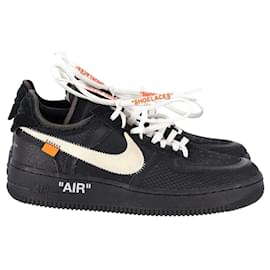 Autre Marque-Nike Air Force 1 Low Sneakers in White Cone Black Leather Us7-Black