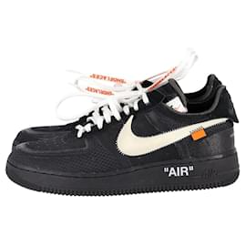 Autre Marque-Nike Air Force 1 Low Sneakers in White Cone Black Leather Us7-Black