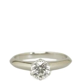 Tiffany & Co-anel de noivado solitário-Prata