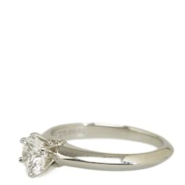 Tiffany & Co-anel de noivado solitário-Prata