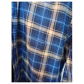 Balenciaga Karohemd Blau Orange Baumwolle Blau Orange