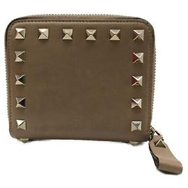 ****VALENTINO GARAVANIPortafoglio compatto Rockstud beige Beige
