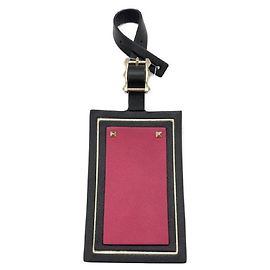 ****VALENTINO GARAVANI Etiqueta de equipaje negra X morada Negro Púrpura
