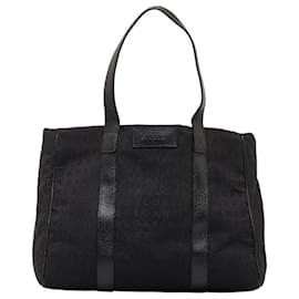 Bulgari-Bvlgari Logo Canvas Tote Bag Canvas Tote Bag in Good condition-Black