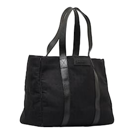 Bulgari-Sac cabas en toile avec logo Bvlgari Sac cabas en toile en bon état-Noir