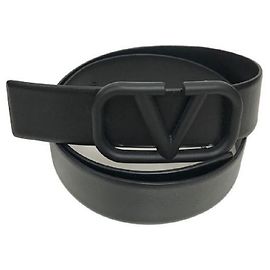 ****Cinto de couro de bezerro exclusivo VALENTINO GARAVANI V Loco Preto