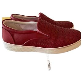 Baskets Bottega Veneta en cuir rouge Rouge