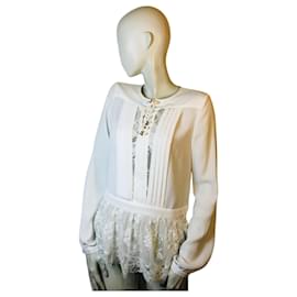Guess lace yoke blouse Eggshell