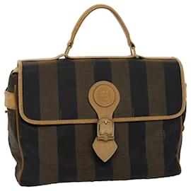 Fendi-FENDI Sac à main en toile Pecan Noir Marron Auth yk7457-Marron,Noir