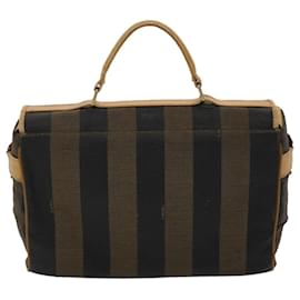 Fendi-FENDI Sac à main en toile Pecan Noir Marron Auth yk7457-Marron,Noir