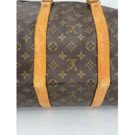Louis Vuitton-Brown Coated Canvas Louis Vuitton Keepall Bandouliere  55-Brown