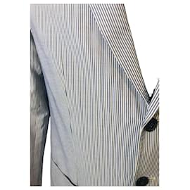 Autre Marque-Gestreifte Jacke von Balibaris-Weiß,Marineblau