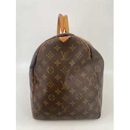Louis Vuitton-Brown Coated Canvas Louis Vuitton Keepall 50-Brown