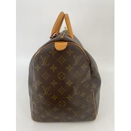Louis Vuitton-Brown Coated Canvas Louis Vuitton Keepall 45-Brown