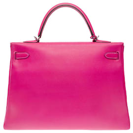 Hermès-Hermes Kelly bag 35 in Pink Leather - 101267-Pink