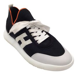 Hermès Hermes Black / White Crew H Knit Low-Top Sneakers Black