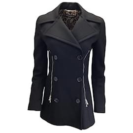 Dolce & Gabbana-Dolce & Gabbana Black / Silver Zipper Detail lined Breasted Wool Blazer-Black