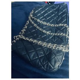 Autre Marque Sac shopping Chanel Coco Channel bleu marine cuir Bleu foncé