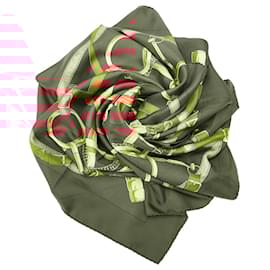 Hermès-Hermes Red Eperon d'Or Silk Scarf-Brown,Red,Multiple colors