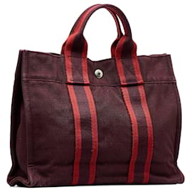 Hermès-Hermes Red Fourre Tout PM-Red,Dark red