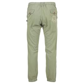 Gucci-Pantalones de algodón bordados Gucci Lyre-Blanco,Crudo