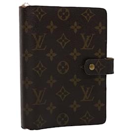 Louis Vuitton-LOUIS VUITTON Monogram Agenda MM Day Planner Cover R20105 Auth LV 46373-Monogramme