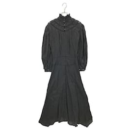 Isabel Marant Etoile-****ISABEL MARANT ETOILE Vestido de manga larga con encaje de lino-Negro