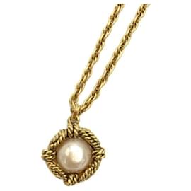 Chanel-***CHANEL  pearl design necklace-Golden