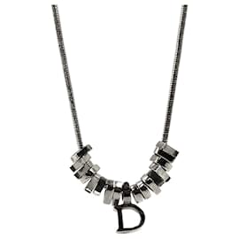 Christian Dior-Christian Dior Letters D Necklace With Pendant-Silvery