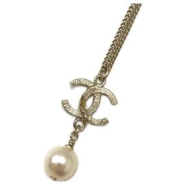 ***CHANEL  coco mark necklace Golden